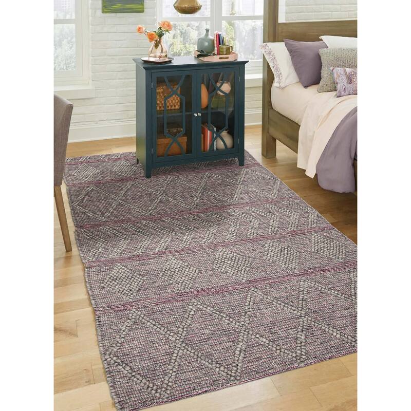 ECARPETGALLERY Braid weave Sienna Grey Wool Rug - 5'2 x 8'0