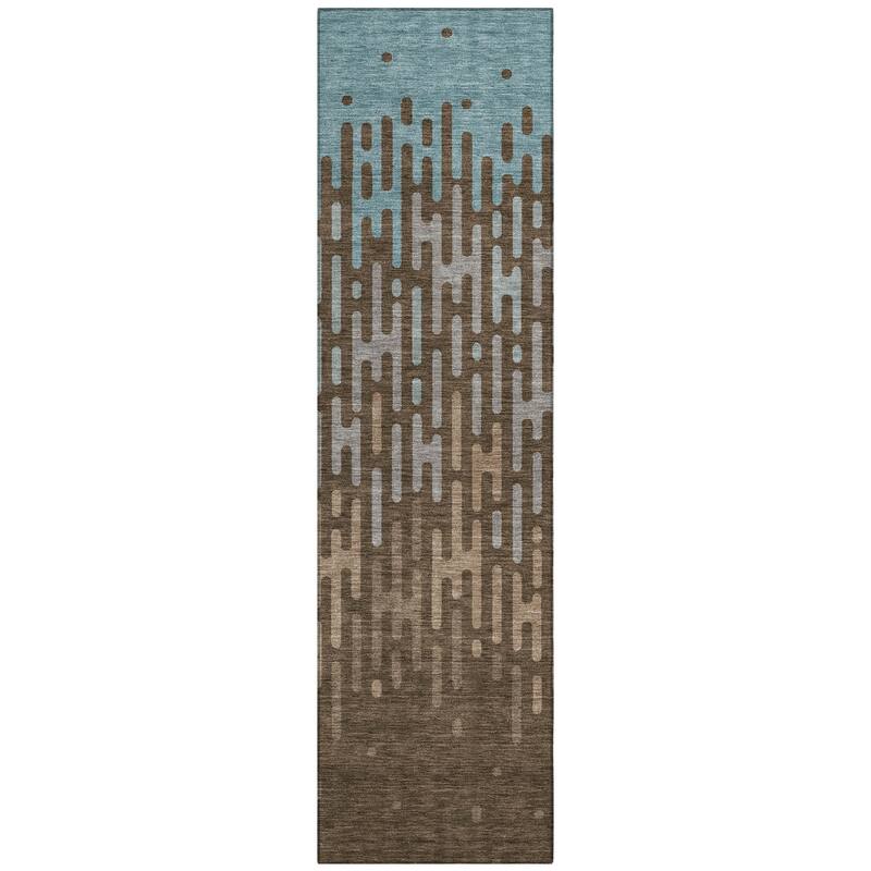 Machine Washable Indoor/ Outdoor Modern Kingman Chantille Rug