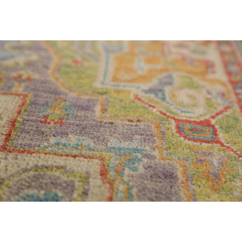 Vegetable Dye Heriz Serapi Oriental Rug Hand-Knotted Grey Wool Carpet - 3'0"x 4'9"