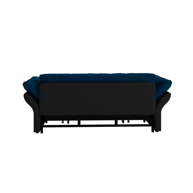 Queen Pull Out Sofa Bed, 3-in-1 Convertible Sleeper Tufted Sofa with 2 Soft Pillows, Velvet Loveseat Bed