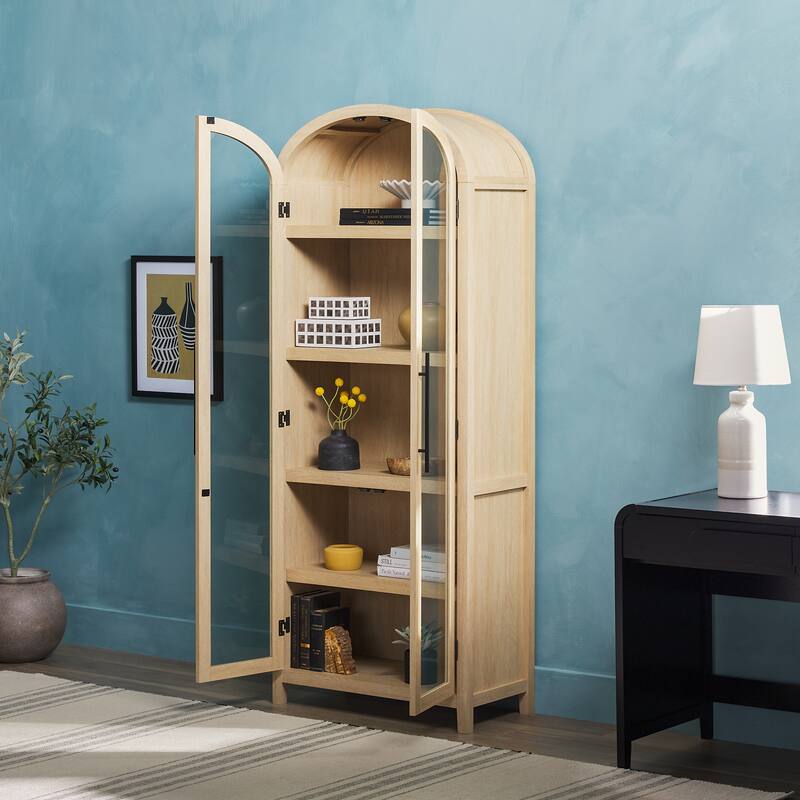 Middlebrook Designs Arched Tall Bookcase with Glass Doors
