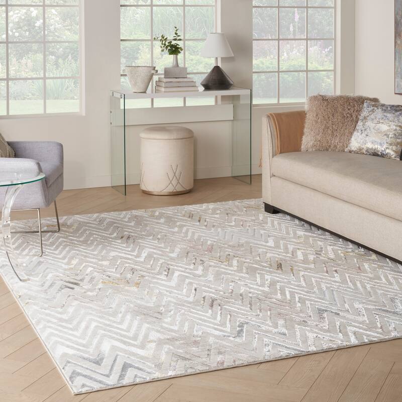 Nourison Glam Indoor Multicolored Chevron Area Rug