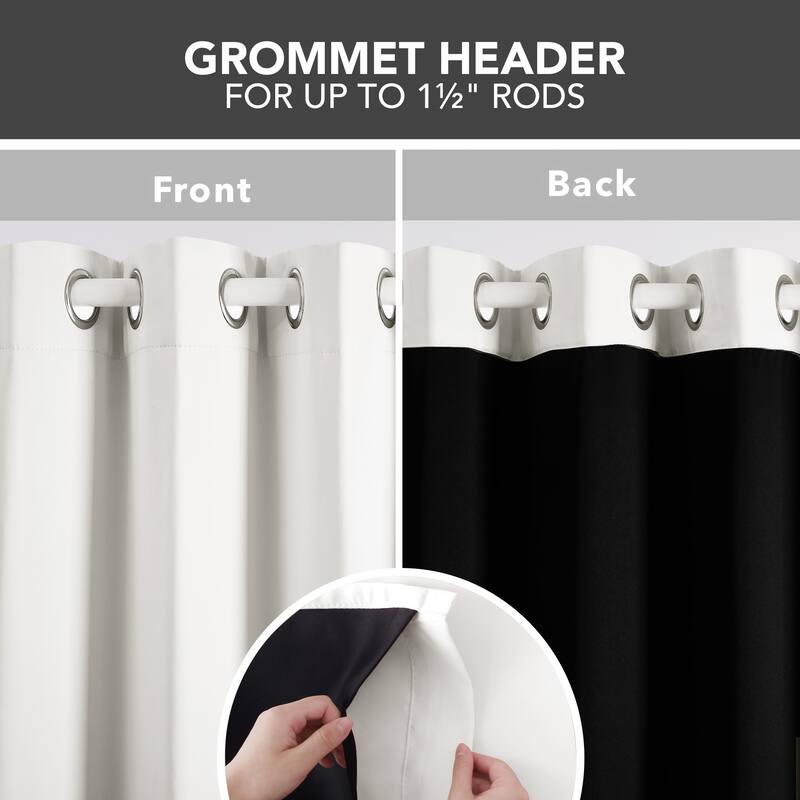 Deconovo 100 Percent Blackout with Liner Grommet Curtain (2 Panel)