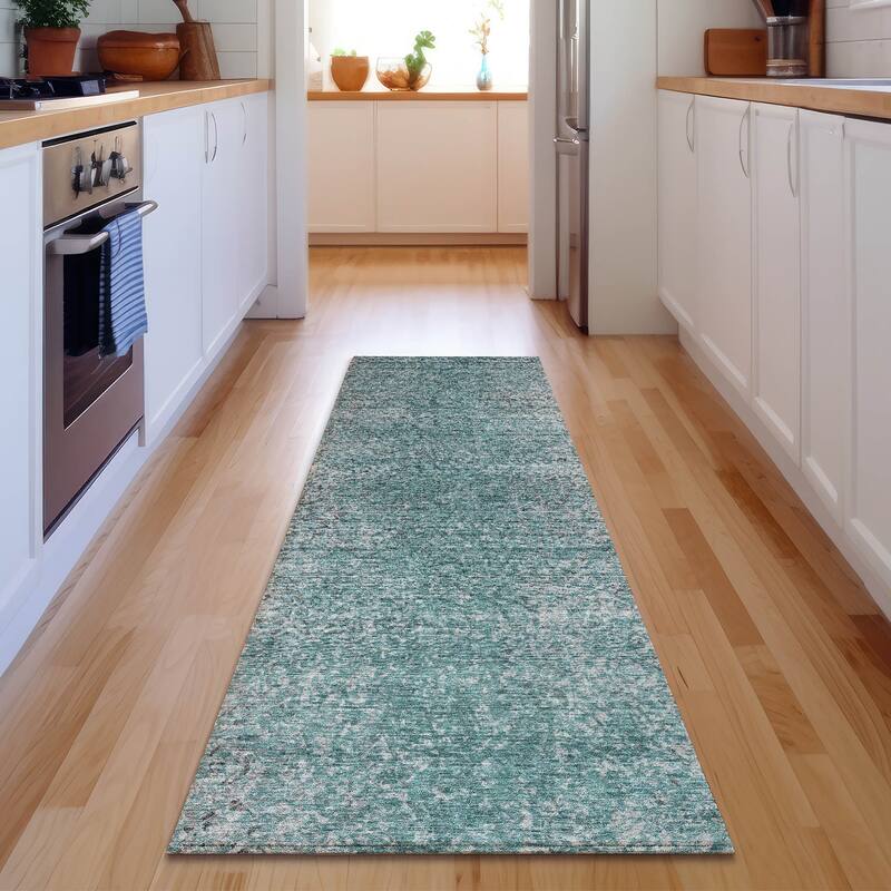 Premium Washable Super Soft Chic Ombre Mayfield Rug - Teal - 2' 3" x 7' 6" - Runner