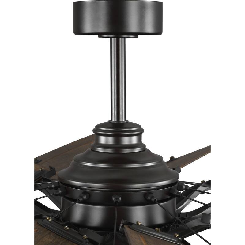 Springer II Collection 60-in Twelve-Blade Architectural Bronze Modern Farmhouse Windmill Ceiling Fan - 60 in x 60 in x 16.26 in