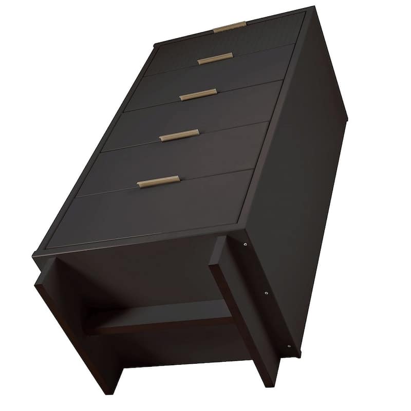 Manhattan Comfort Granville Tall 23.62" Modern Narrow 5 Drawer Dresser