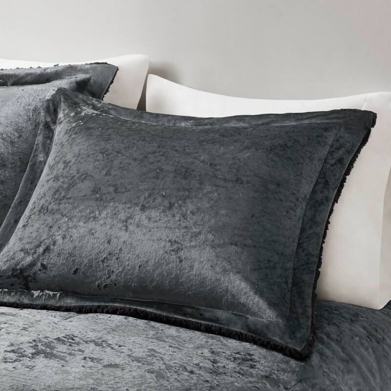 GDF Studio - Arya Crushed Velvet Sherpa Reversible Comforter Set