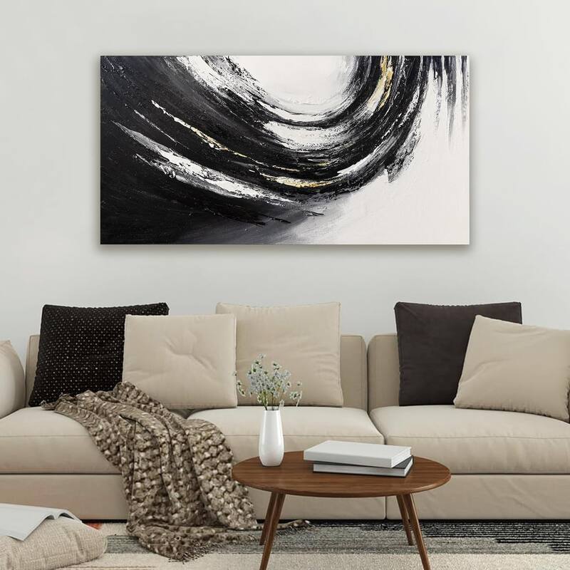 Abstract Art Work Black and Gold Wall Art