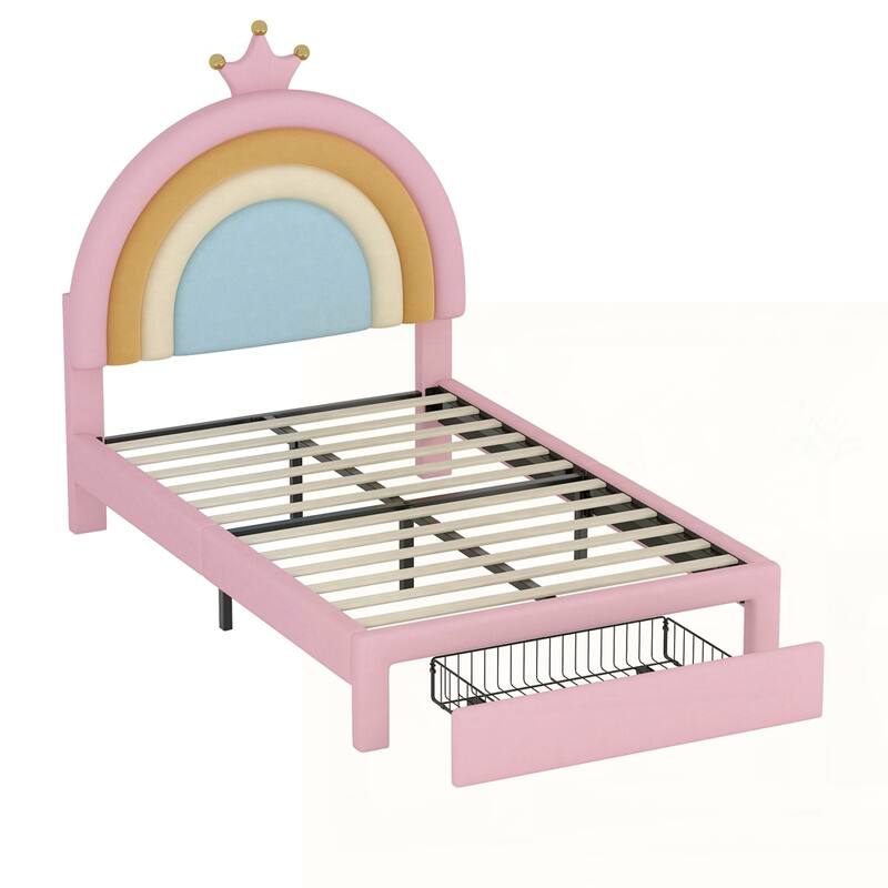 Princess Platform Bed with Storage Drawer