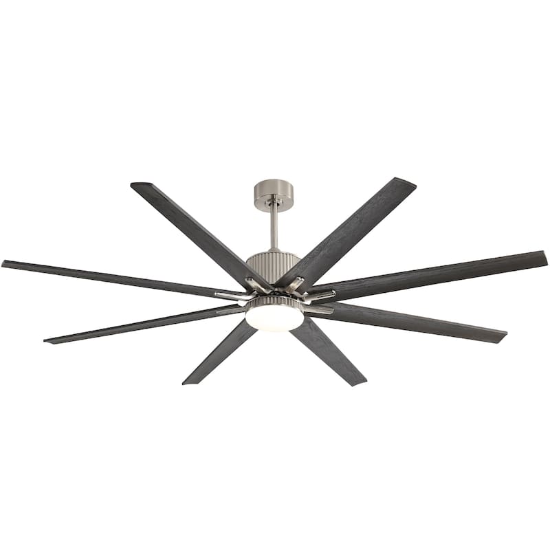 52"/66"/72"/76 Inch Modern Ceiling Fan with Dimmable LED Light ,Remote&APP Control,8 Blades for Large Living Room,Porch