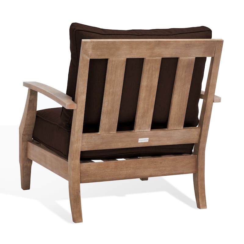 SAFAVIEH Couture Outdoor Patio Furniture Martinique Wood Arm Chair - 31"W x 36"D x 33"H