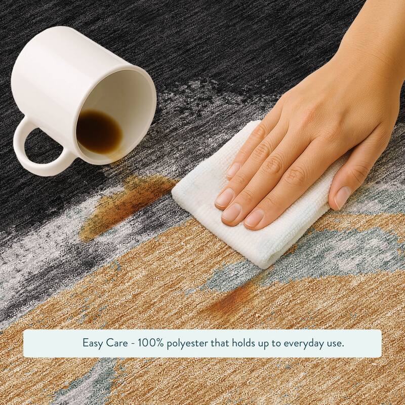 Machine Washable Indoor/ Outdoor Modern Cheney Chantille Rug