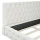 preview thumbnail 21 of 22, Queen Velvet Upholstered Platform Bed with Diamond Grid Headboard