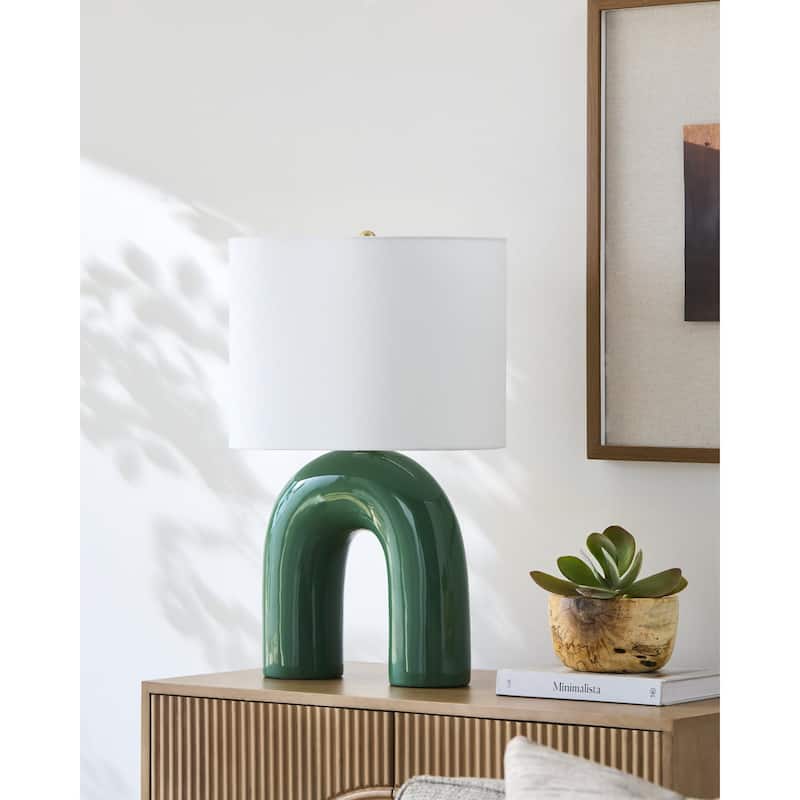 Livabliss Calvert Traditional Accent Table Lamp - 24"H x 15"W x 11"D - Green