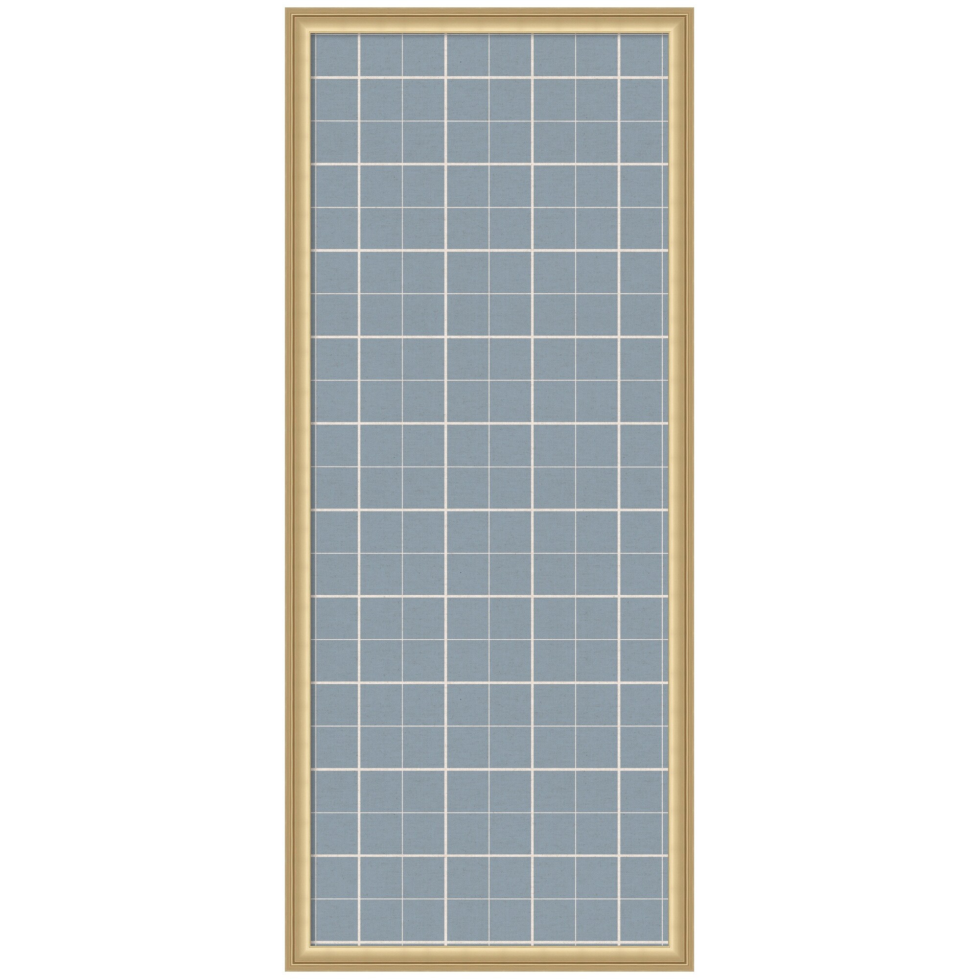 Kate and Laurel Framed Fabric Pinboard Light Blue Plaid Wall Organization