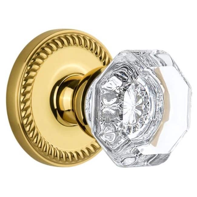 Grandeur Newport Solid Brass Rose Single Dummy Door Knob with Chambord - Lifetime Brass