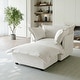preview thumbnail 1 of 47, 39"W Oversized Chenille Comfy Cloud Chaise Lounge with Ottoman Beige