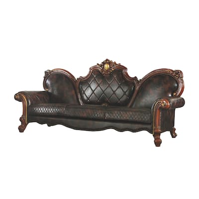 Deveraux Honey Diamond Tufted Sofa with 5 Pillows