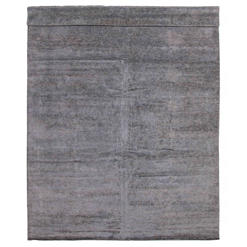 ECARPETGALLERY Hand-knotted Loreto Grey Silk Rug - 9'10 x 13'4