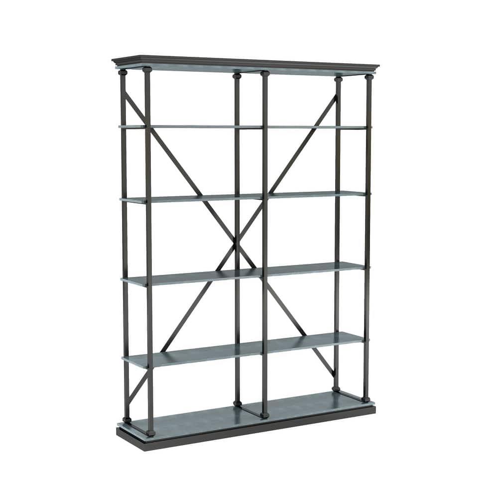 Marcin Transitional 58-inch 5-Shelf Metal Bookcase by Furniture of America