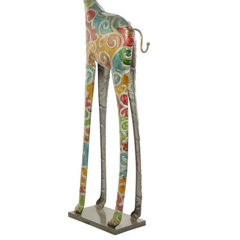 Vibrant Handmade Safari Animal Sculpture Collection - Wood or Metal Elephant & Giraffe for Indoor & Outdoor Decor