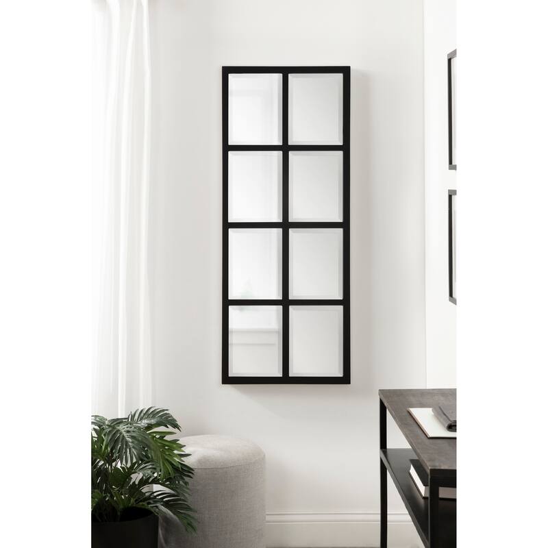 Kate and Laurel Stryker Windowpane Wall Mirror-Wood