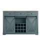 preview thumbnail 21 of 23, 54" Farm Style Wood Buffet Bar Cabinet w/Wine & Glass Rack