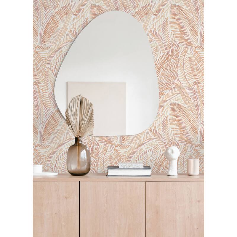 A-Street Prints Fildia Orange Botanical Wallpaper