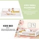 preview thumbnail 39 of 79, Modern Floor Bed with Safety Guardrails and Door, Suitable for Kids