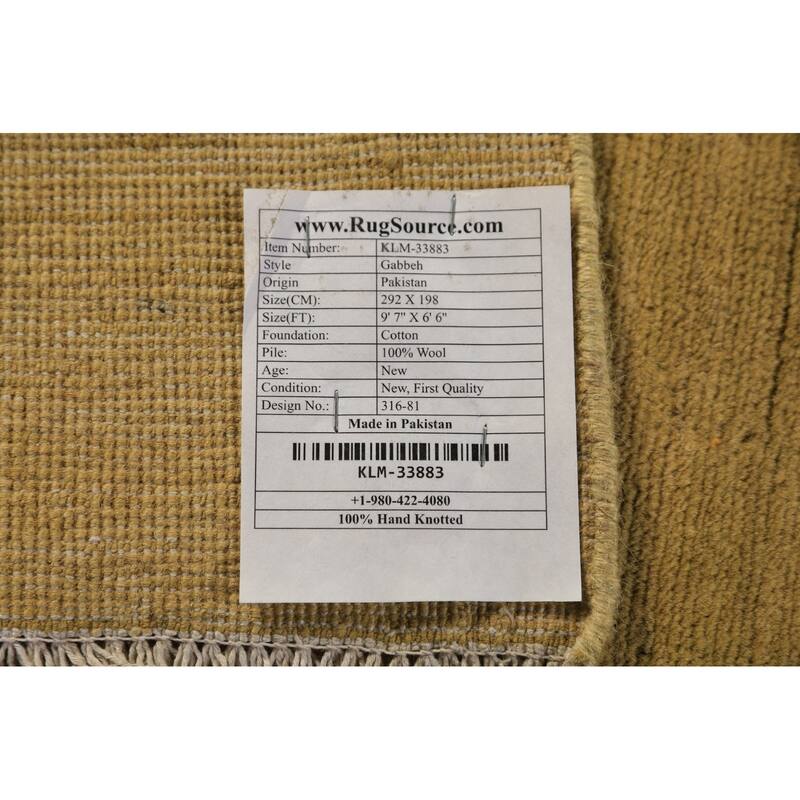 Modern Gabbeh Oriental Area Rug Handmade Bedroom Wool Carpet - 6'6" x 9'7"