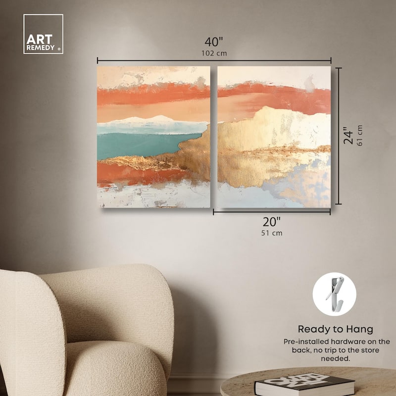 Earthy Glow I Canvas Set of 2 by Art Remedy, Gallery Wrapped