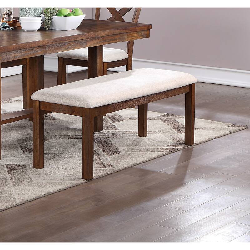 1pc Bench Only Natural Brown Finish Solid wood Contemporary Style Kitchen Dining Room Furniture Seating