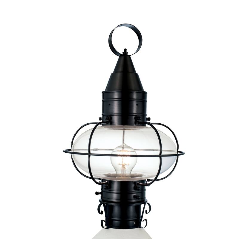 Elk Home Classic Onion Outdoor Post Light - Gun Metal with Clear Glass