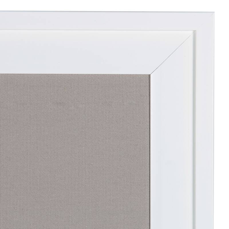 DesignOvation Bosc Framed Gray Linen Fabric Pinboard
