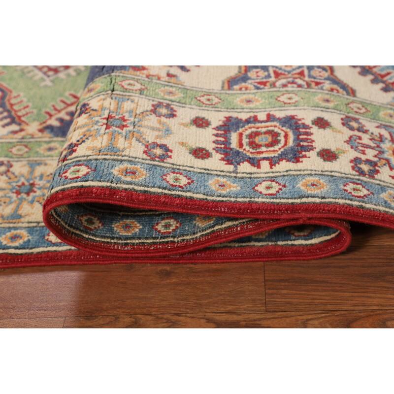 Multi-Color Kazak Oriental Area Rug Handmade Wool Carpet - 4'11" x 6'7"