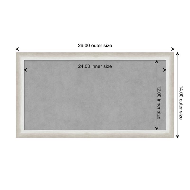 Amanti Art Two Tone Silver Framed Magnetic Board - Board Size 24x12