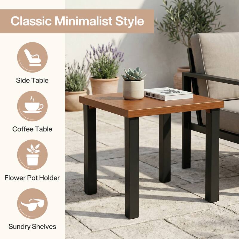 Square Outdoor Side Table - 17.3'' H X 17.7'' D X 17.7'' W