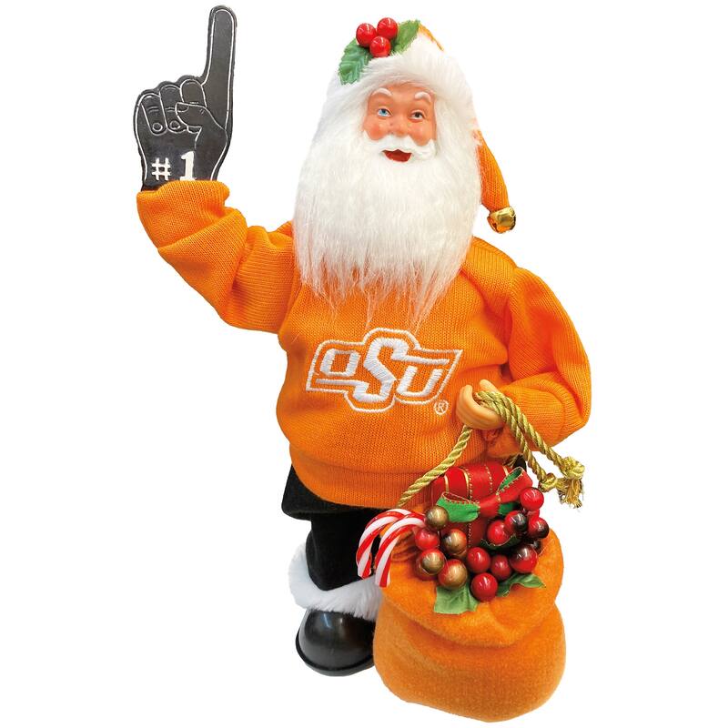 NCAA 12" Oklahoma State Animated/Musical Santa