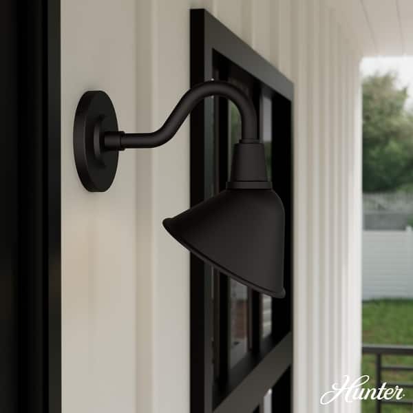 slide 2 of 14, Hunter Cassius Outdoor WeatherMax 1-Light Wall Sconce Light - Farmhouse, Transitional, Modern Rustic 7-inch