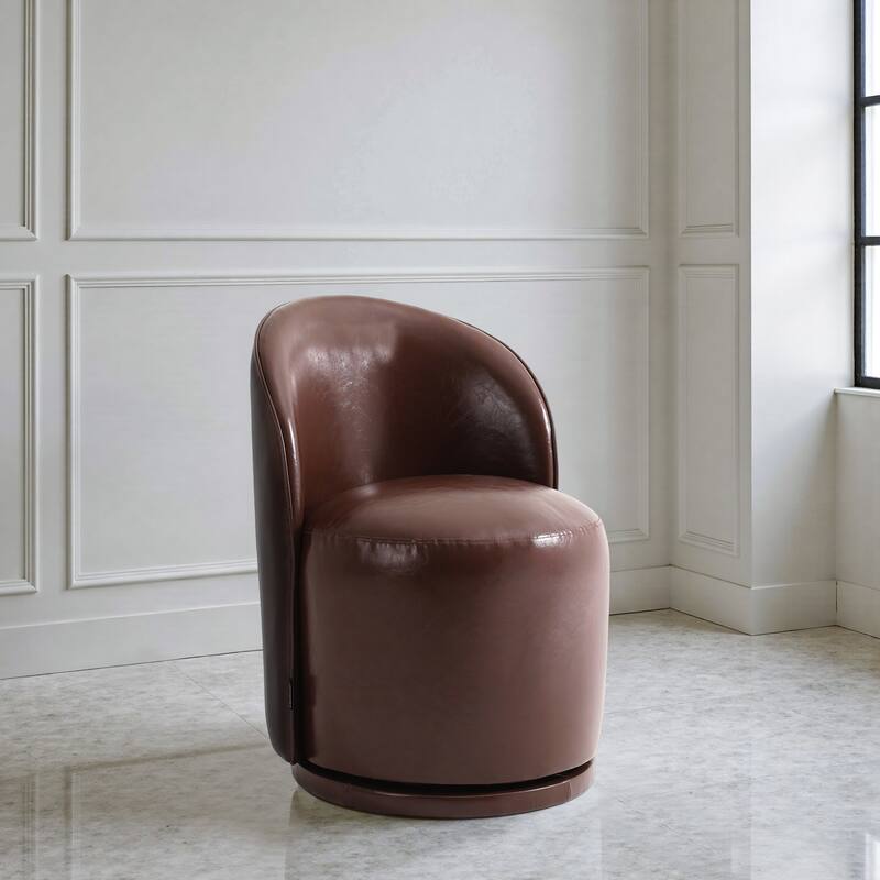 Modern Armless 360-Degree Swivel Dining Chair Barrel Chair