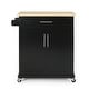 preview thumbnail 4 of 33, Batavia Indoor Kitchen Cart with Wheels by Christopher Knight Home