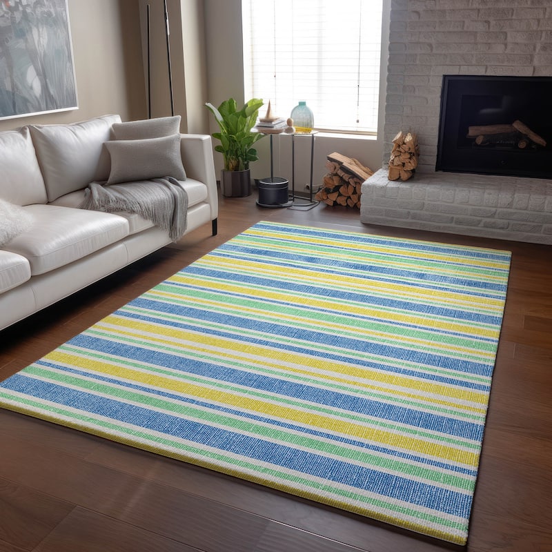 Premium Washable Super Soft Modern Cabana Stripe Mayfield Rug
