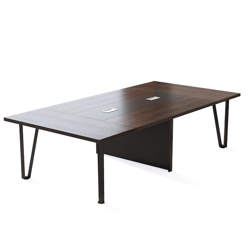 8FT Conference Table, 94.48" L x 47.24" W x 29.52" H Conference Room Meeting Seminar Table with Grommet Power Hub - N/A