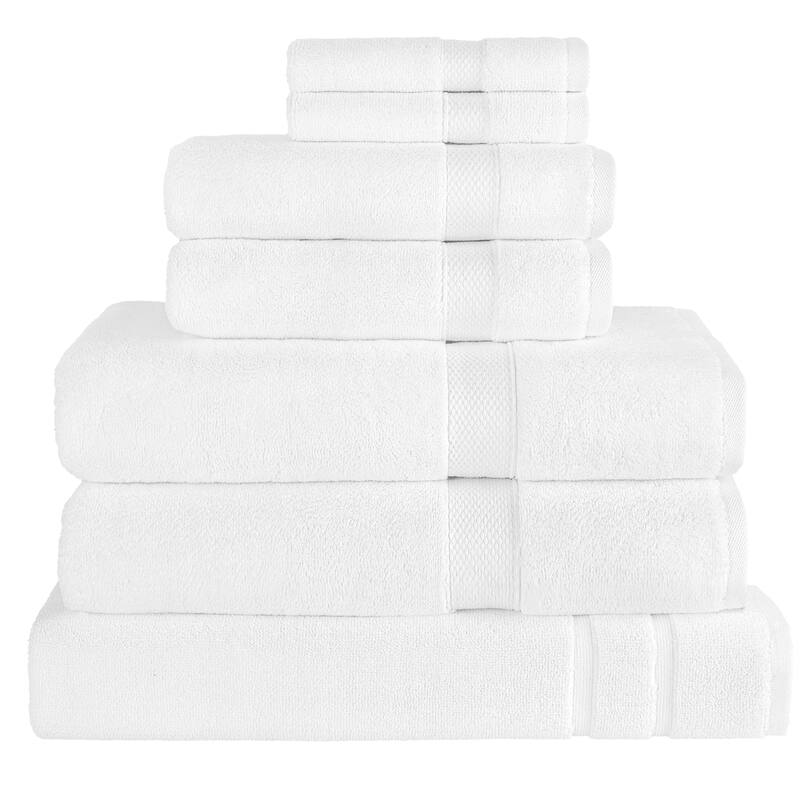 Authentic Hotel and Spa Turkish Cotton Anovia Towel Set - With Oversized Bath Towel, Hand Towel, Washcloth, and Bathmat - 7 Piece Set