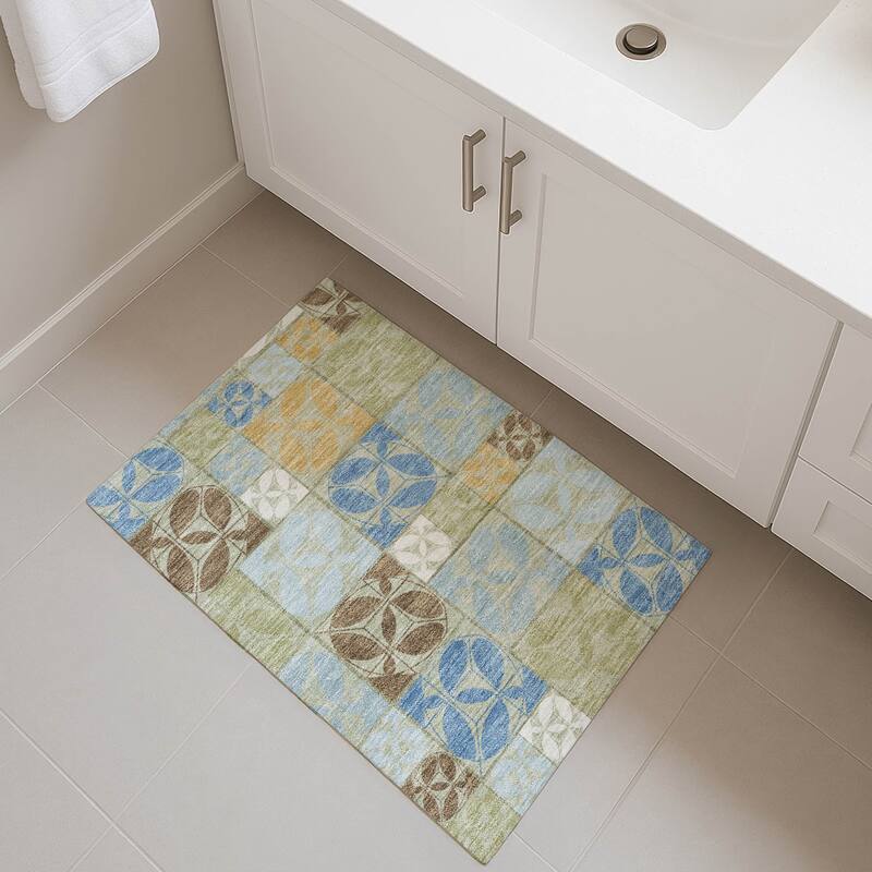 Machine Washable Indoor/ Outdoor Patch Lupton Chantille Rug