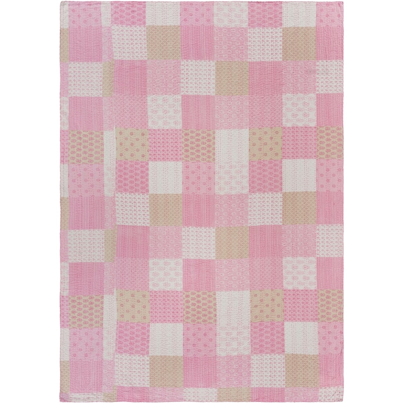 Sevita Hand-Stitched Natural Cotton Quilted Standard Size Throw Blanket