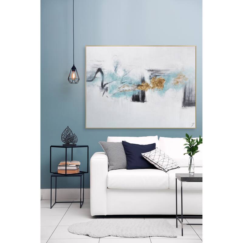 Renwil Topanga 48" Wide Canvas Art, Off-white