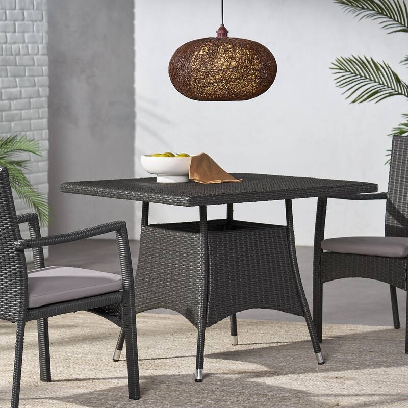 Corsica Outdoor Wicker Square Dining Table (ONLY) by Christopher Knight Home - 36.60 "W x 36.6"D x 28.35"H - Multibrown