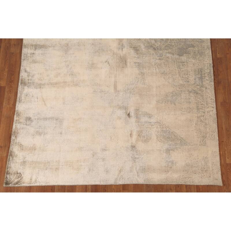 Yellow Abstract Modern Area Rug Handmade Wool Carpet - 5'8"x 7'11"