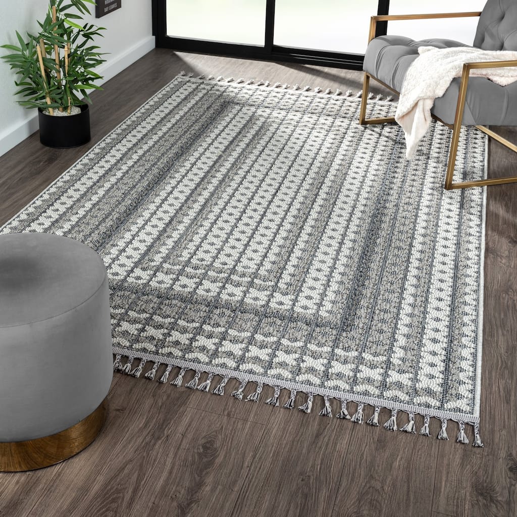 Enjoy Collection Grey Geometric Area Rug